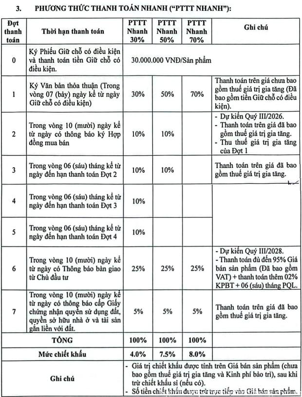 Chính sách thanh toán nhanh The Emerald Garden View, chiết khấu 4%-8%