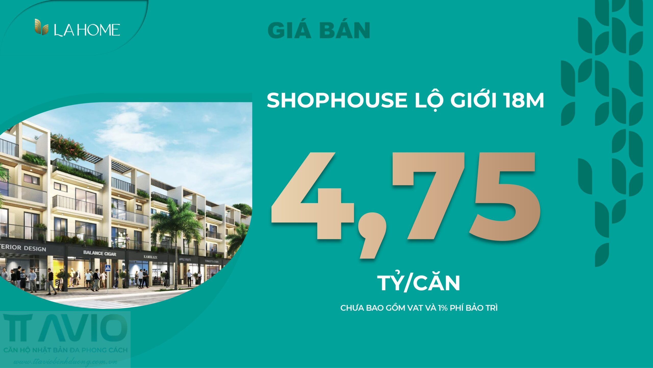 Giá Bán Tốt ở Shophouse La Home Long An Lộ Giới 18m