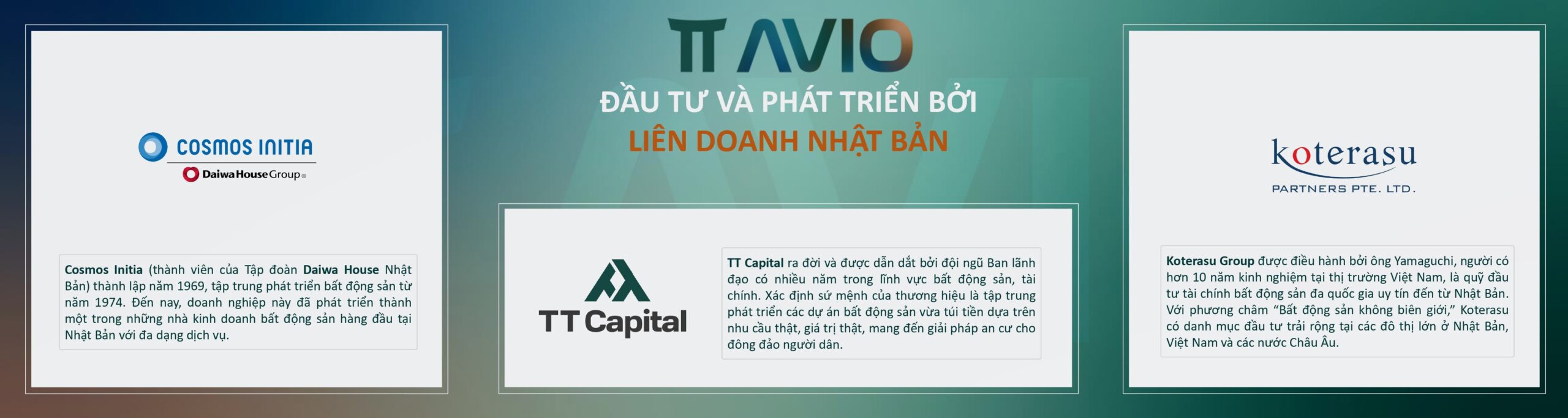 Liên Doanh Giữa Cosmos Initia, Tt Capital, Và Koterasu Group Phát Triển Dự án Tt Avio