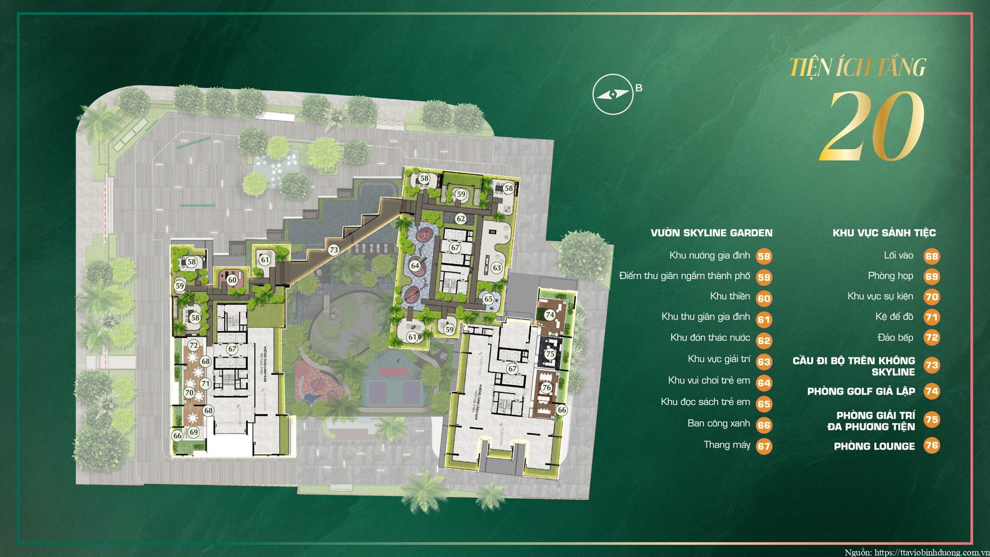Mặt Bằng Tiện Ích The Emerald Boulevard Tầng 20