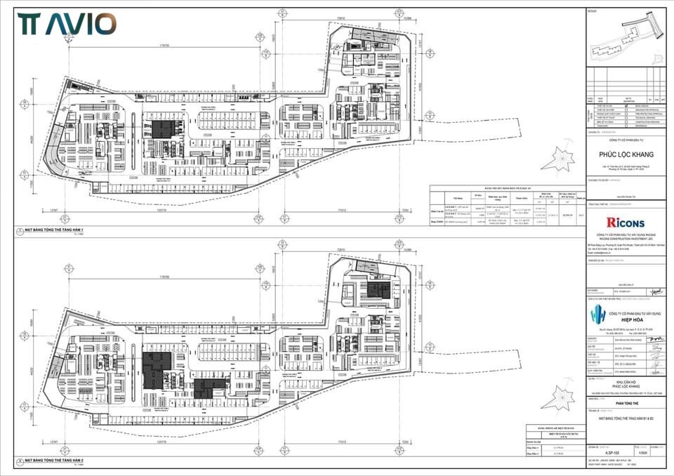 Mặt Bằng Tầm Hầm 1 Và 2 Của Dự án Tt Avio