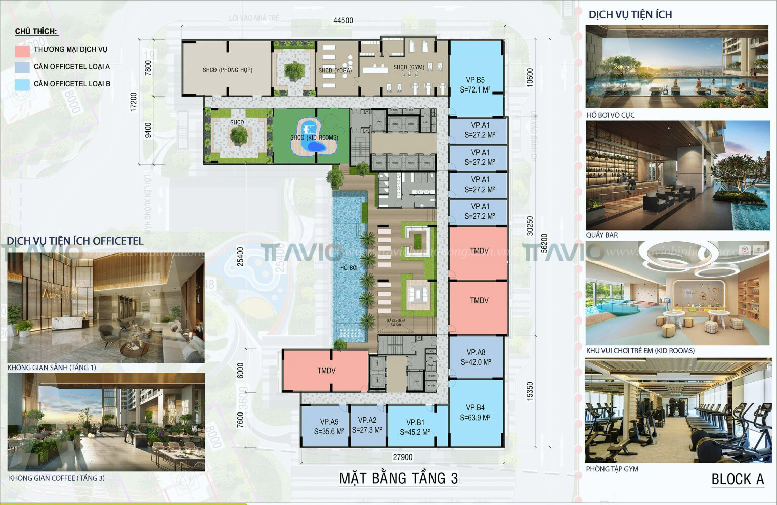 Mặt Bằng Tầng 3 Block A ở Ava Center