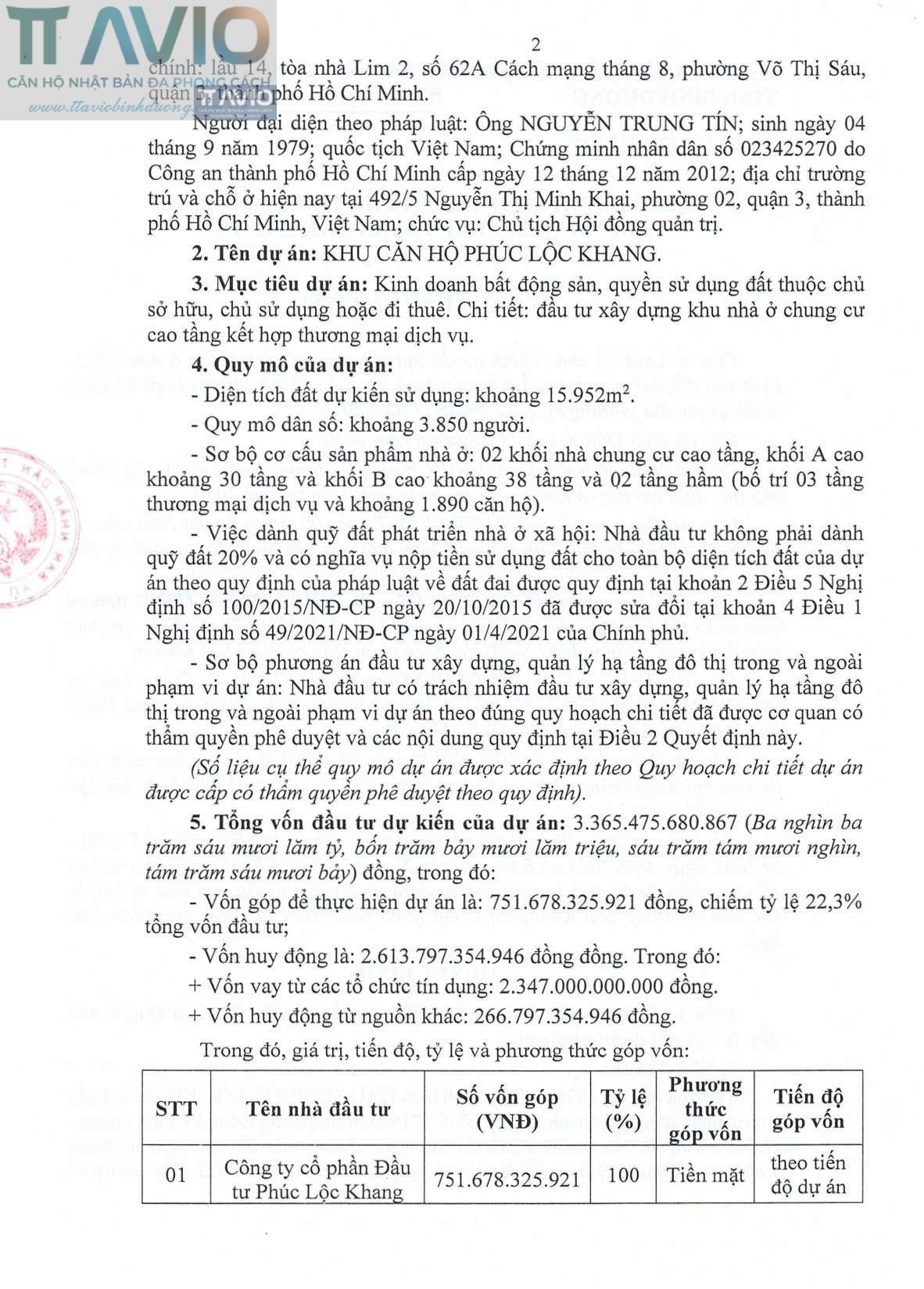 Quyết định Chấp Thuận Chủ Trương đầu Tư đồng Thời Chấp Thuận Nhà đầu Tư 02