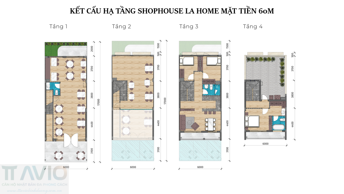 Thiết Kế Tận Dụng Tối đa Của Shophouse La Home Long An Lộ Giới 60m