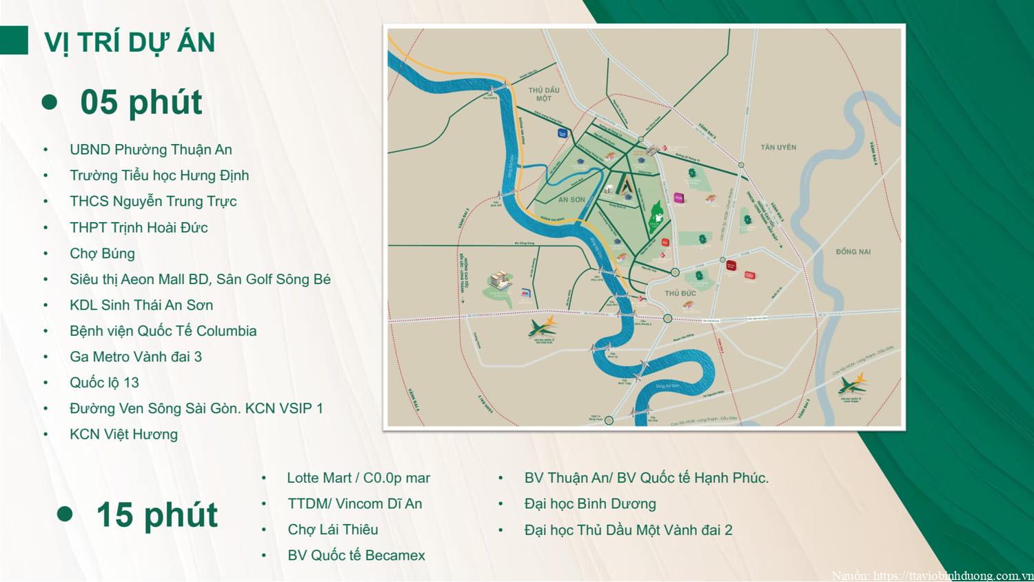 Vị trí The Emerald Garden View kết nối tiện ích: trường học, bệnh viện, siêu thị